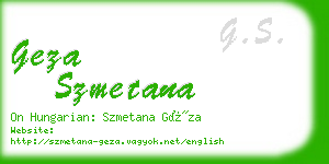 geza szmetana business card